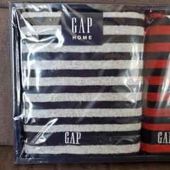 新品 未開封 GAP HOME ボーダー フェイスタオル ウォッシュタオルの画像