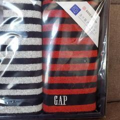 新品 未開封 GAP HOME ボーダー フェイスタオル ウォッシュタオルの画像
