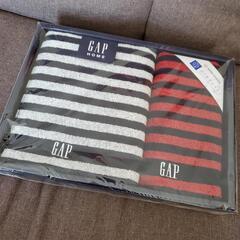 新品 未開封 GAP HOME ボーダー フェイスタオル ウォッシュタオルの画像