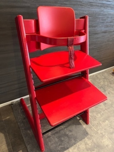 STOKKE TRIPP TRAPP ベビーチェア 椅子 赤 ベビーセット付属