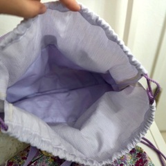 リバティの花柄バッグ。ハンドメイド。巾着、ティッシュケースつき！の画像