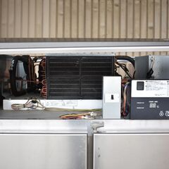 ≪yt1285ジ≫ 福島工業 業務用 4ドア冷凍冷蔵庫 左開き URD-092PMD6(改) 左冷蔵/右冷凍 三相200V 幅90cm 現状品 60323-03の画像