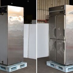 ≪yt1285ジ≫ 福島工業 業務用 4ドア冷凍冷蔵庫 左開き URD-092PMD6(改) 左冷蔵/右冷凍 三相200V 幅90cm 現状品 60323-03の画像