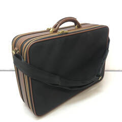 ss6332　サムソナイト ビジネスバッグ ブラック ナイロン×レザー Samsonite ショルダーバッグ ブリーフケース メンズ 手提げ カバン 鞄 黒×茶 出張 仕事 書類 ビジネスバッグ 中古の画像