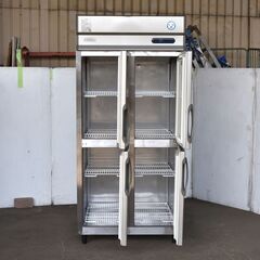 ≪yt1286ジ≫ 福島工業 業務用 縦型4ドア冷凍庫 右開き URD-094FMD6(改) 三相200V 幅90cm 簡易動作確認済 現状品 60324-02の画像