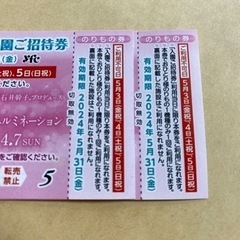 チケット　読売ランド入園ご招待券　2024/5/31 ペアチケット　②　チケット テーマパーク/遊園地の画像