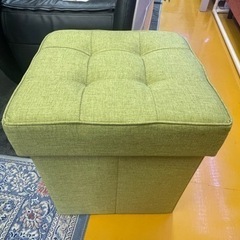 【リサイクルサービス八光】幅37㎝　グリーン　クッション付き収納...