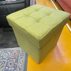 【リサイクルサービス八光】幅37㎝　グリーン　クッション付き収納ボックス　シングルの画像