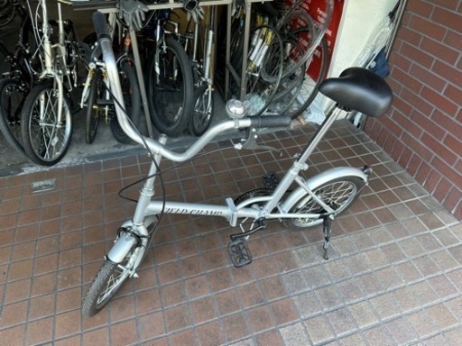 ★美品★16インチ　シングルギア折り畳み自転車　シルバー