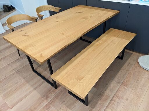Marginal DT-590　Louisホワイトアッシュ耳付きハギ ダイニング テーブル 北欧風