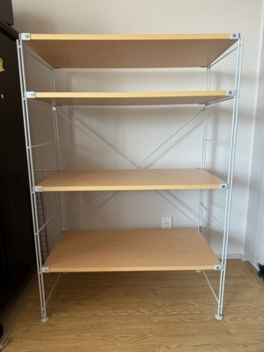 無印良品　スチールユニットシェルフ　木製棚　ワイド　中