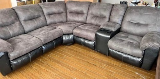 【受付終了】家具 L字型ソファ　アメリカン家具