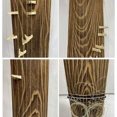 購入25万円！琴 13弦 すだれ彫り 並甲 半上角巻 全長約188cm 蒔絵金彩 鳥 屋敷 橋 十三弦箏 箏 和楽器の画像