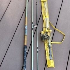 昭和レトロな投げ竿2本とストロングリールS-710【ジャンク品 】