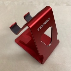 スマホ タブレット スタンド  充電 イヤホン ケーブル収納 アルミ レッド 赤の画像