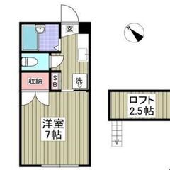 １K 7帖 和戸駅徒歩7分　ロフト付き　風呂トイレ別　ゼロゼロ物...