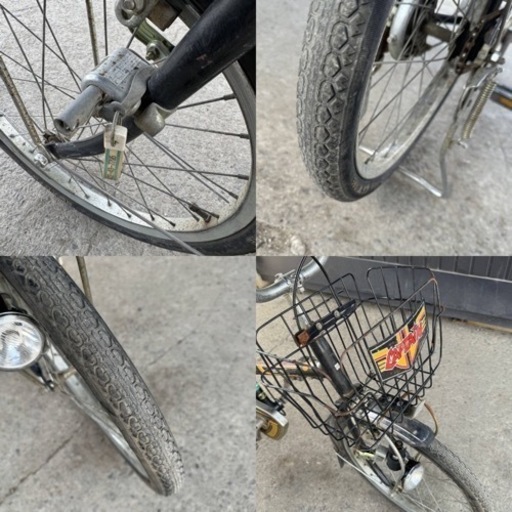 328★岐阜発　昭和レトロ△ナショナル△CAPTAIN/子供用自転車△20インチ/変速無し/カゴ変形等有り/防犯有り/デコチャリ/現状品　R6.4/11★