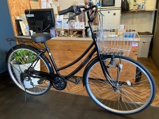 【チェーン新品！】 LEDダイナモ　6段変速　27インチ自転車　ブラック