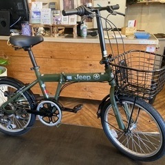 Jeep 前後タイヤ・チューブ新品！】6段変速 20インチ折りたたみ自転車