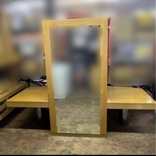 k0509605 希少品 超高級家具 鏡付き 着物展示 天然木 収納付き 家具 注文家具 テーブル 木製 引取り限定 現状品 中古品