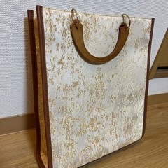 minia　ウッドハンドルジャガートート バッグ トートバッグ