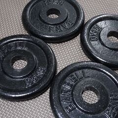 5kg（1.25kg×4） バーベル／ダンベル ブラック アイアン プレートの画像
