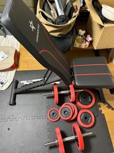 可動式ベンチ台と可変式ダンベル