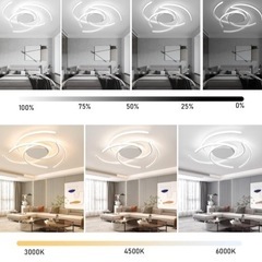 【新品】LEDシーリングライト 調光調色 リモコン付き 省エネ 北欧 照明器具 8畳 天井照明 引っ掛けシーリング 工事不要 リビングの画像