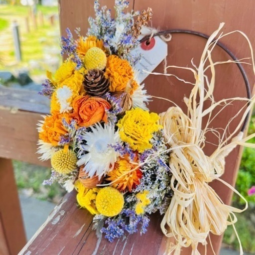 完売　母の日まで価格　水やりなしでずっと飾れる初夏、夏、その先紅葉の季節にも、なリース