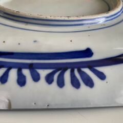 明治ー大正ー昭和初期　染付印判角大皿　珍しい角皿(八角）古伊万里・有田の画像