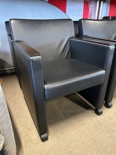 実売32万　オカムラ　ミーティングチェア　応接セット　1Pソファキャスター付き