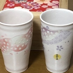 ［商談成立］【値下げ】【１点限り】中村勘三郎　華化粧箱入り　ペアグラス