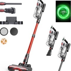 新品未使用【コードレス掃除機】38000pa強力吸引 タッチパネル サイクロン 壁掛け収納