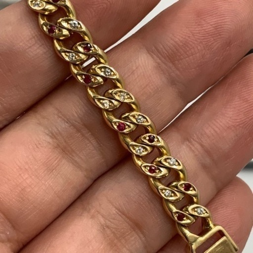 K18 18金　喜平ダイヤ　ブレスレット　36.4g 2面ブレス