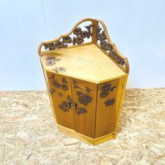 コーナーキャビネット 花柄 角台 木製 家具 /SL2