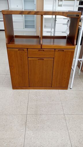 ★ジモティ割あり★ 株式会社綾野製作所 レンジ台 ブラウン H109×D44×W88.5 クリーニング済み TJ5792