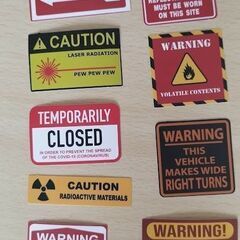 アメリカ警告看板のステッカー　U.S. warning stic...