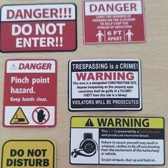 アメリカ警告看板のステッカー　U.S. warning stic...