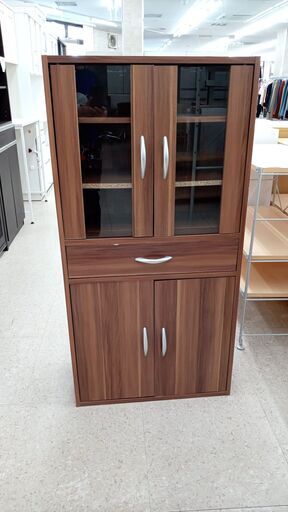 ★ジモティ割あり★  食器棚 ブラウン H120×D29×W60 クリーニング済み TJ5796