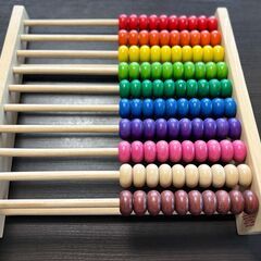 【知能玩具】レインボーアバカス　100玉そろばん　木のおもちゃの画像