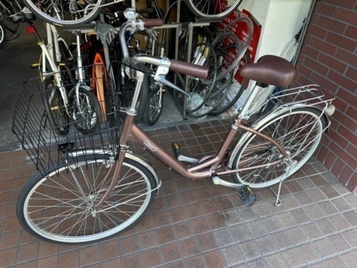 24インチ　跨ぎやすい軽量アルミフレーム　ブラウン