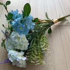 ウェディング 装飾 ブーケ 花嫁ブーケ　青い&ウエディングベール ロングの画像