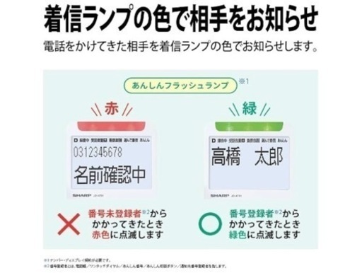 (お値引きしました)
シャープ　電話機 コードレス 子機1台付き 詐欺対策機能 見守り機能搭載