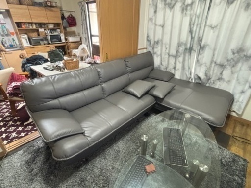 高級本革カウチベッドソファー