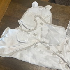 おくるみ&スリーパー綿100%2点セット星柄モノトーン綺麗めの画像