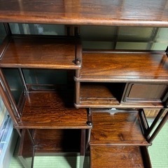 【お取引終了】茶箪笥 茶棚 飾棚 唐木 茶道具 煎茶道具 昭和レトロ アンティークの画像