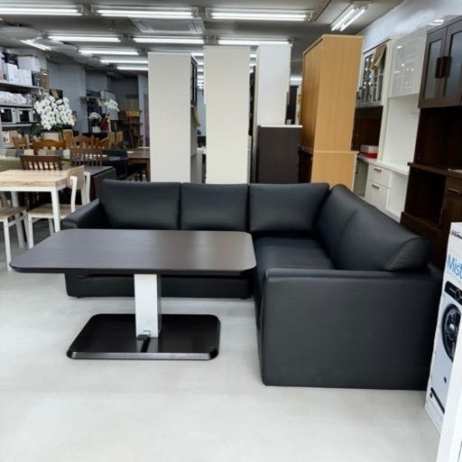 【超美品‼️】定価127,111円♪ ニトリ ソファダイニングセット 216cm幅3人掛けコーナーソファ 120cm幅昇降テーブル N