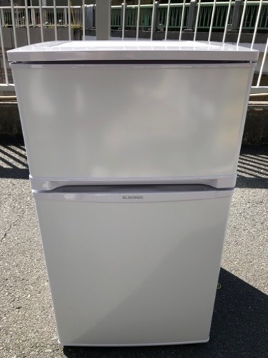 (ジ46)SALE‼️¥13,200(税込) ELSONIC ノンフロン冷凍冷蔵庫 EJ-R832W 2023年製