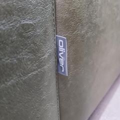 ソファー美品　3人掛けソファ　合皮　オリーブ色の画像