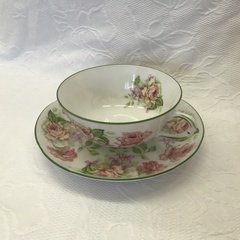 リモージュ磁器/コーヒーカップセット/バラ/2客セット